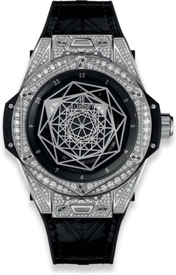 Cheap HUBLOT BIG BANG SANG BLEU STEEL PAVE 39MM 465.SS.1117.VR.1704.MXM18 replica watch for sale